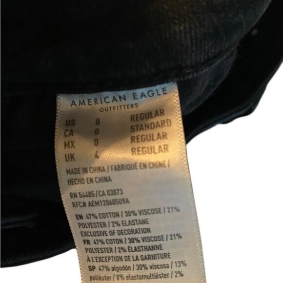 American Eagle AE Women’s Next Level Stretch Jeggings Size 0 Black Destr… - Picture 6 of 7